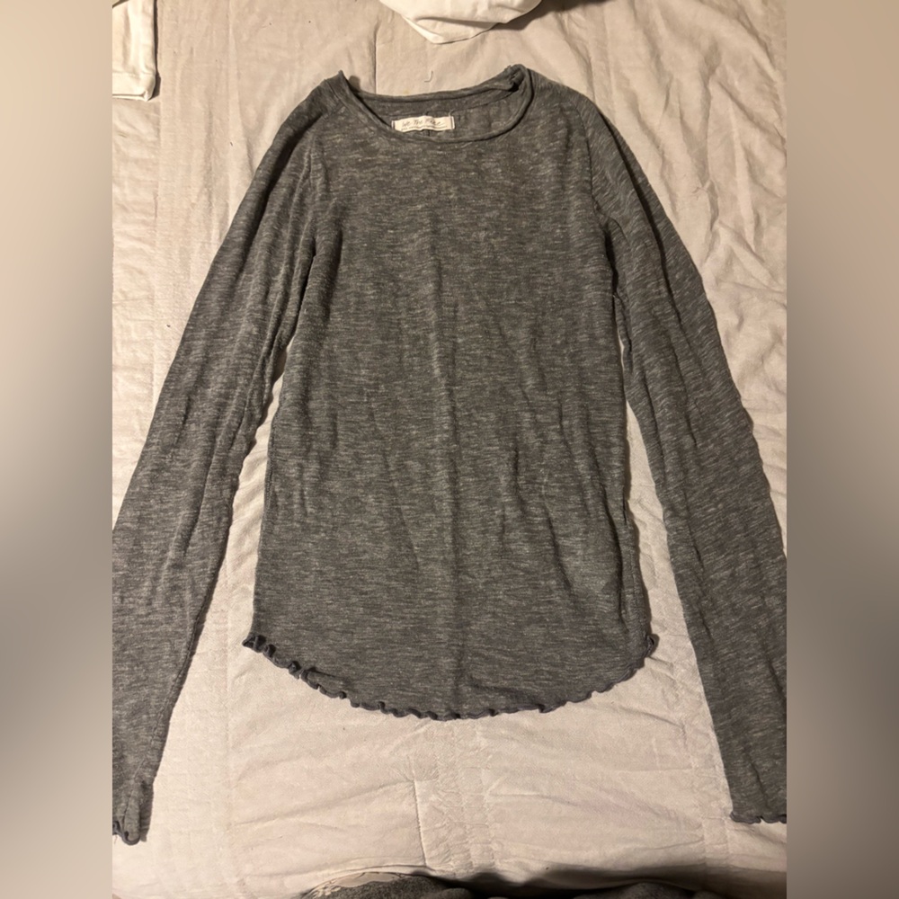 We The Free Charcoal Long Sleeve Top